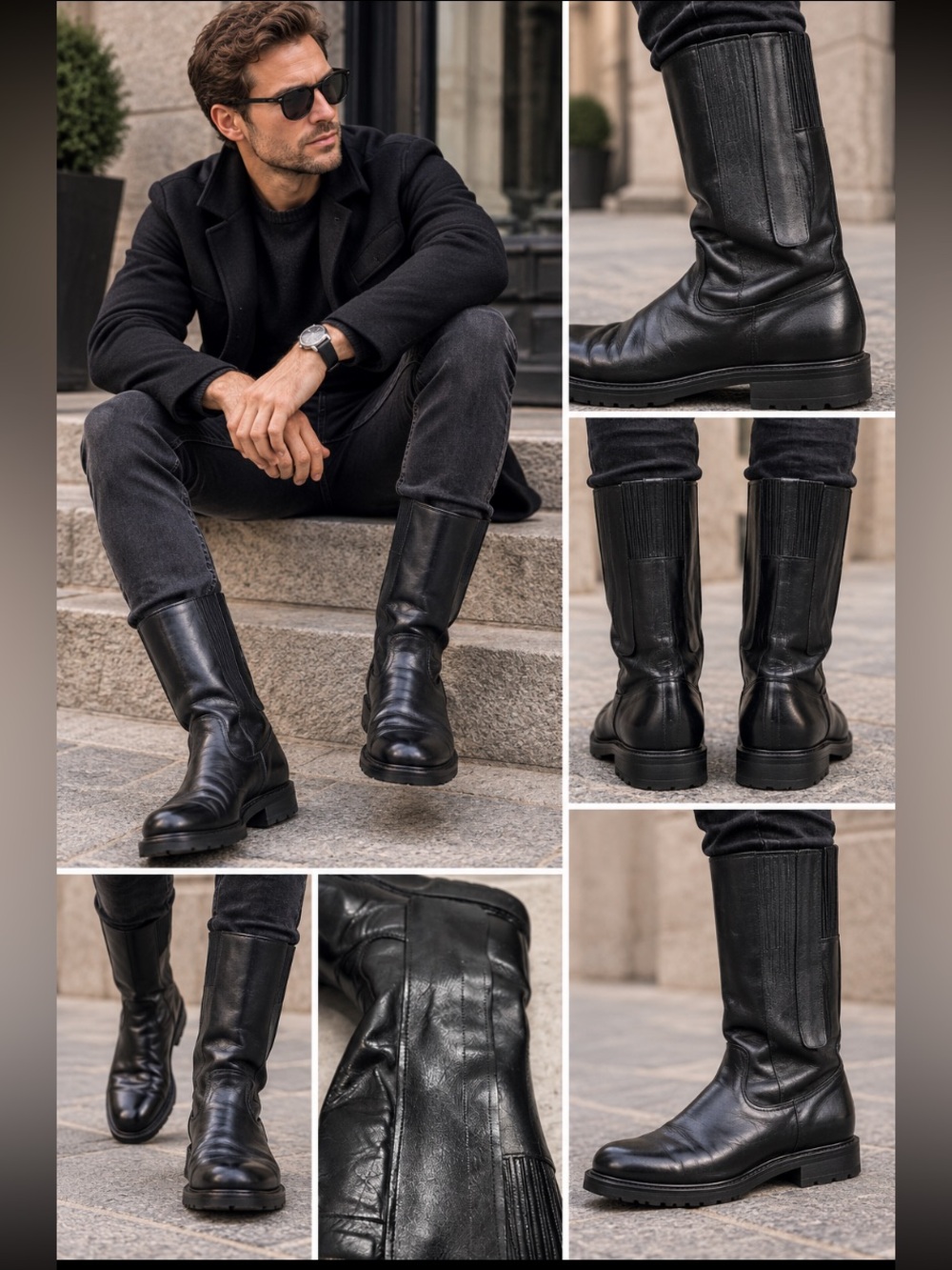 *Corbin - Black Leather Men's Boots